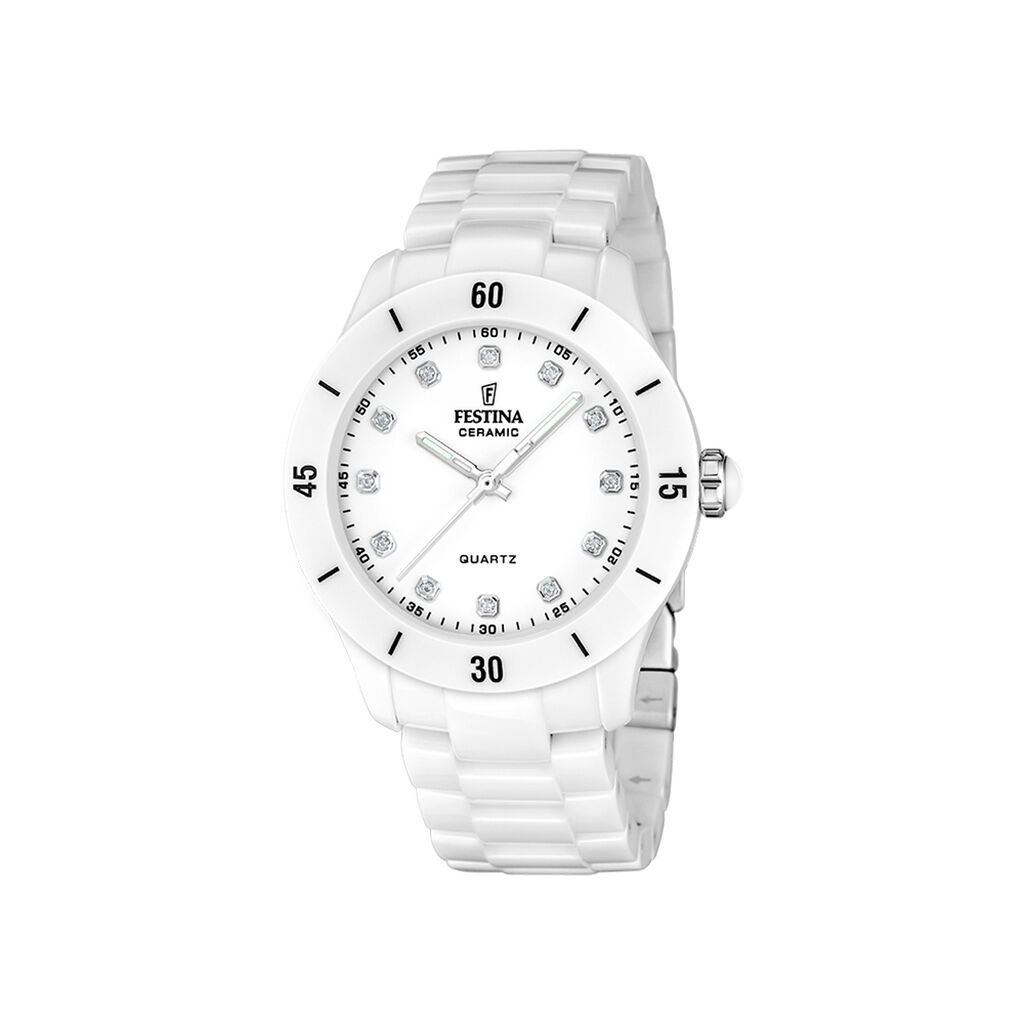 Montre Festina Ceramic Blanc - Montres Femme | Histoire d&rsquo;Or