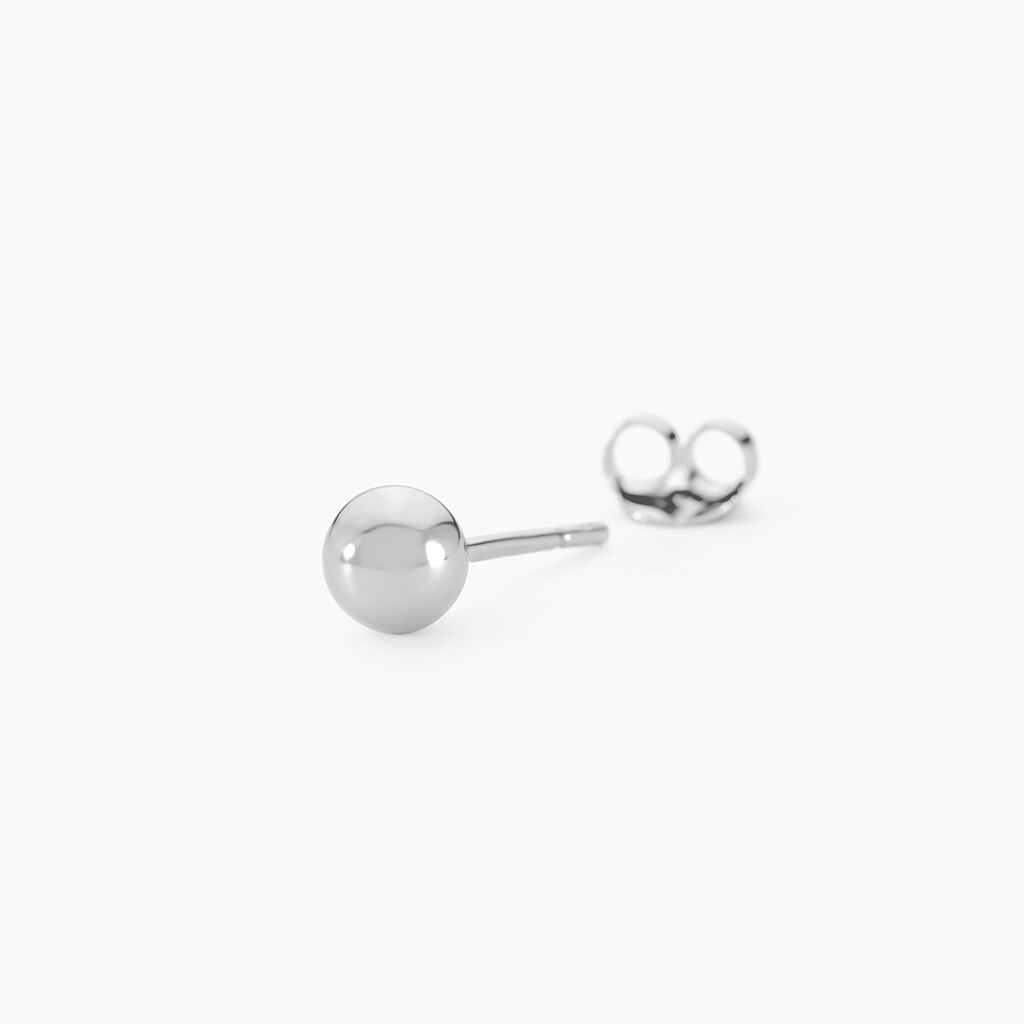 Boucles D'oreilles Puces Virgie Argent Blanc - Boucles d'oreilles fantaisie Femme | Histoire d’Or