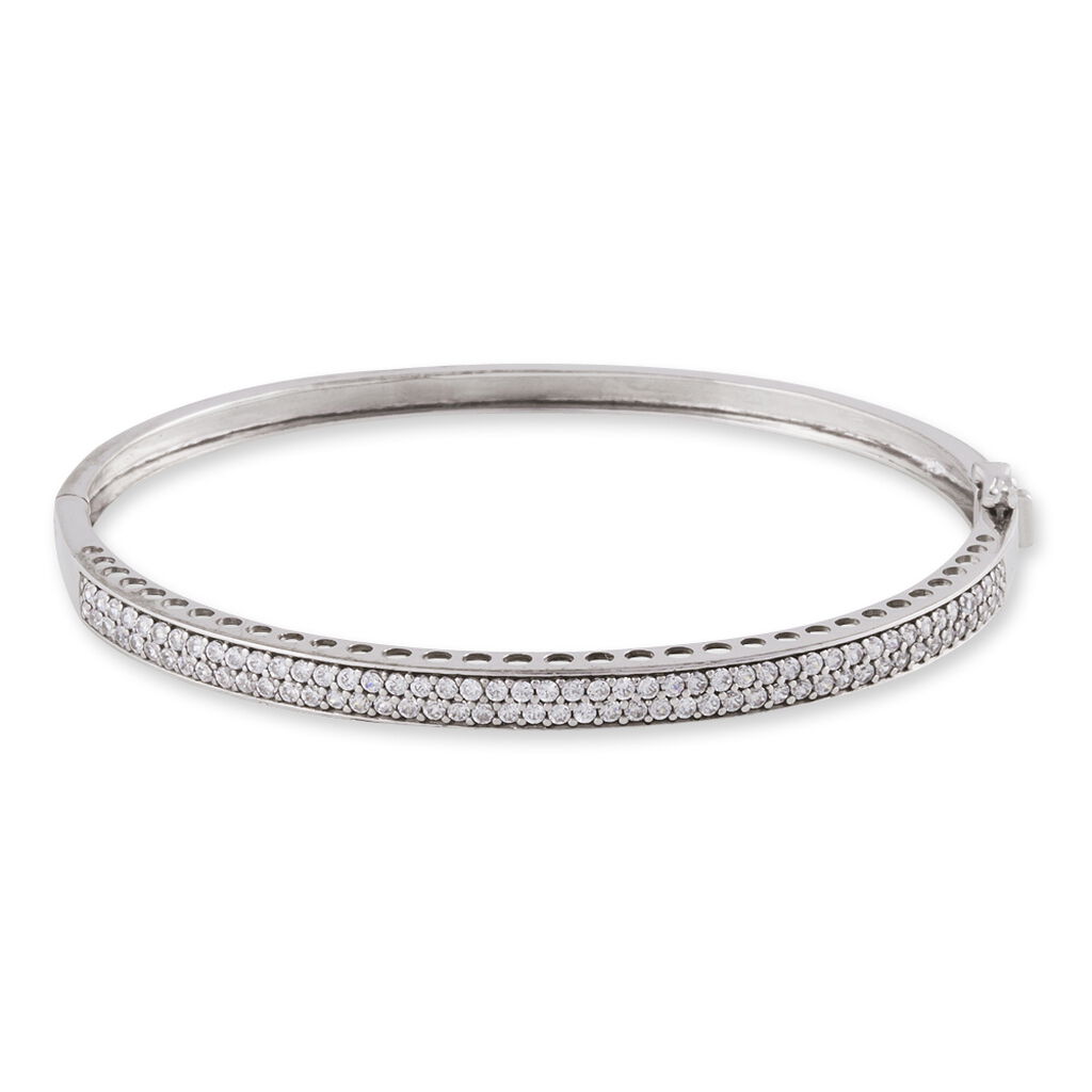 Bracelet Jonc Clélya Argent Blanc Oxyde De Zirconium