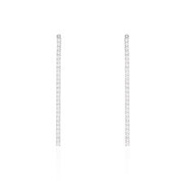 Boucles D'oreilles Pendantes Lou-anne Argent Blanc Oxyde De Zirconium
