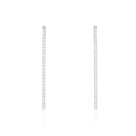 Boucles D'oreilles Pendantes Lou-anne Argent Blanc Oxyde De Zirconium - Boucles d'oreilles fantaisie Femme | Histoire d’Or