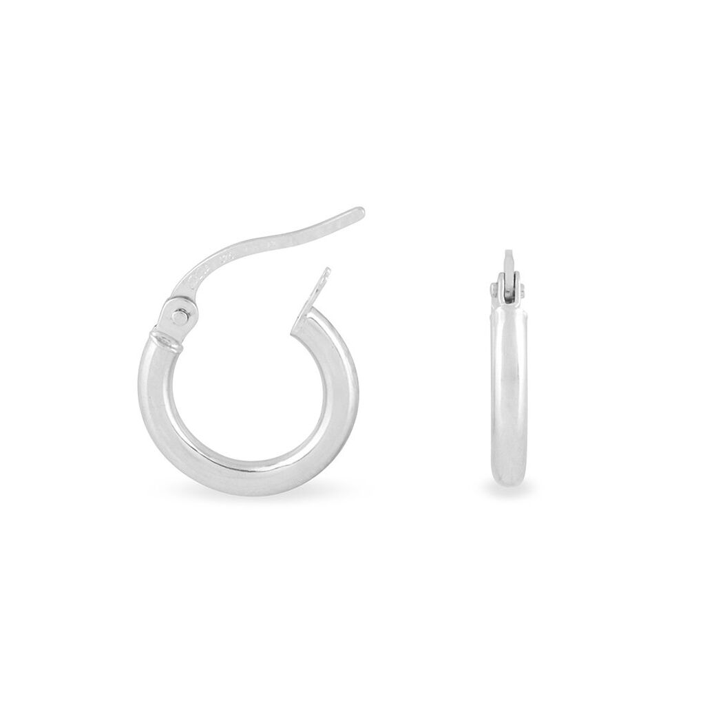 Créoles Verania Or Blanc - Boucles d'oreilles créoles Femme | Histoire d’Or