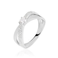 Bague Croisee Or Blanc Diamant