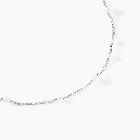 Collier Onassis Argent Blanc Perle De Culture - Colliers fantaisie Femme | Histoire d&rsquo;Or