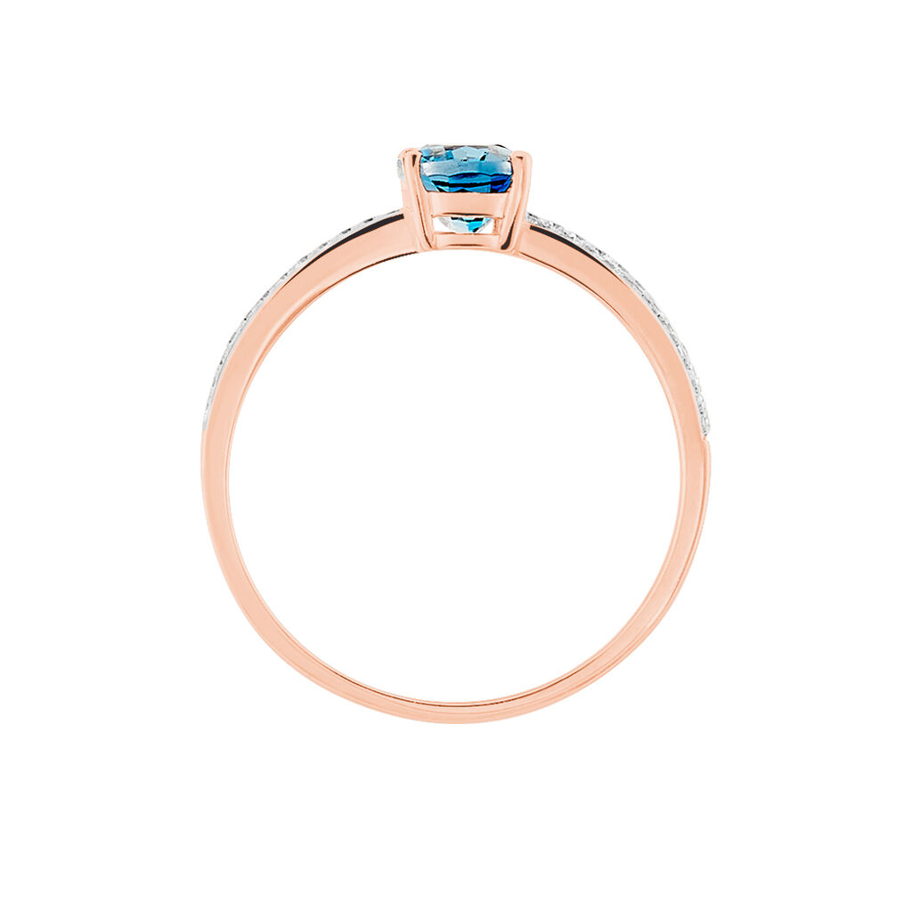 Bague Sarika Or Rose Topaze Et Oxyde De Zirconium - Bagues solitaires Femme | Histoire d’Or