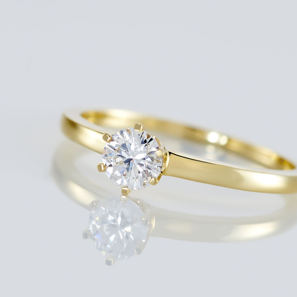 Bague Solitaire Natalia Or Jaune Diamant Synthetique - Bagues solitaires Femme | Histoire d&rsquo;Or