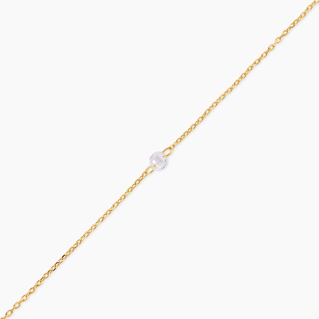 Bracelet Emilee Argent Dor&eacute; A L'Or 750/1000 Oxyde De Zirconium - Bracelets Enfant | Histoire d&rsquo;Or