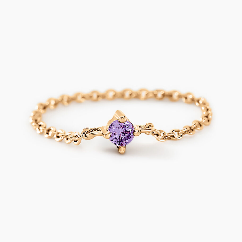 Bague Lilou Plaqu&eacute; Or Dor&eacute; Oxyde De Zirconium - Bagues solitaires Femme | Histoire d&rsquo;Or