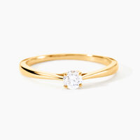 Bague Solitaire Or Jaune Fiona Diamant Synthetique