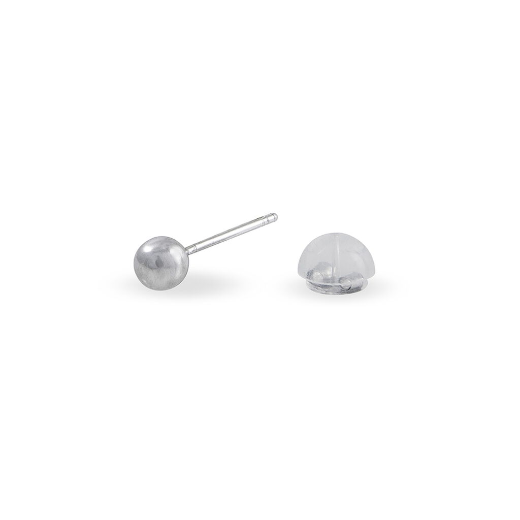 Boucles D'oreilles Puces Fidelia Boule Or Blanc - Clous d'oreilles Femme | Histoire d’Or