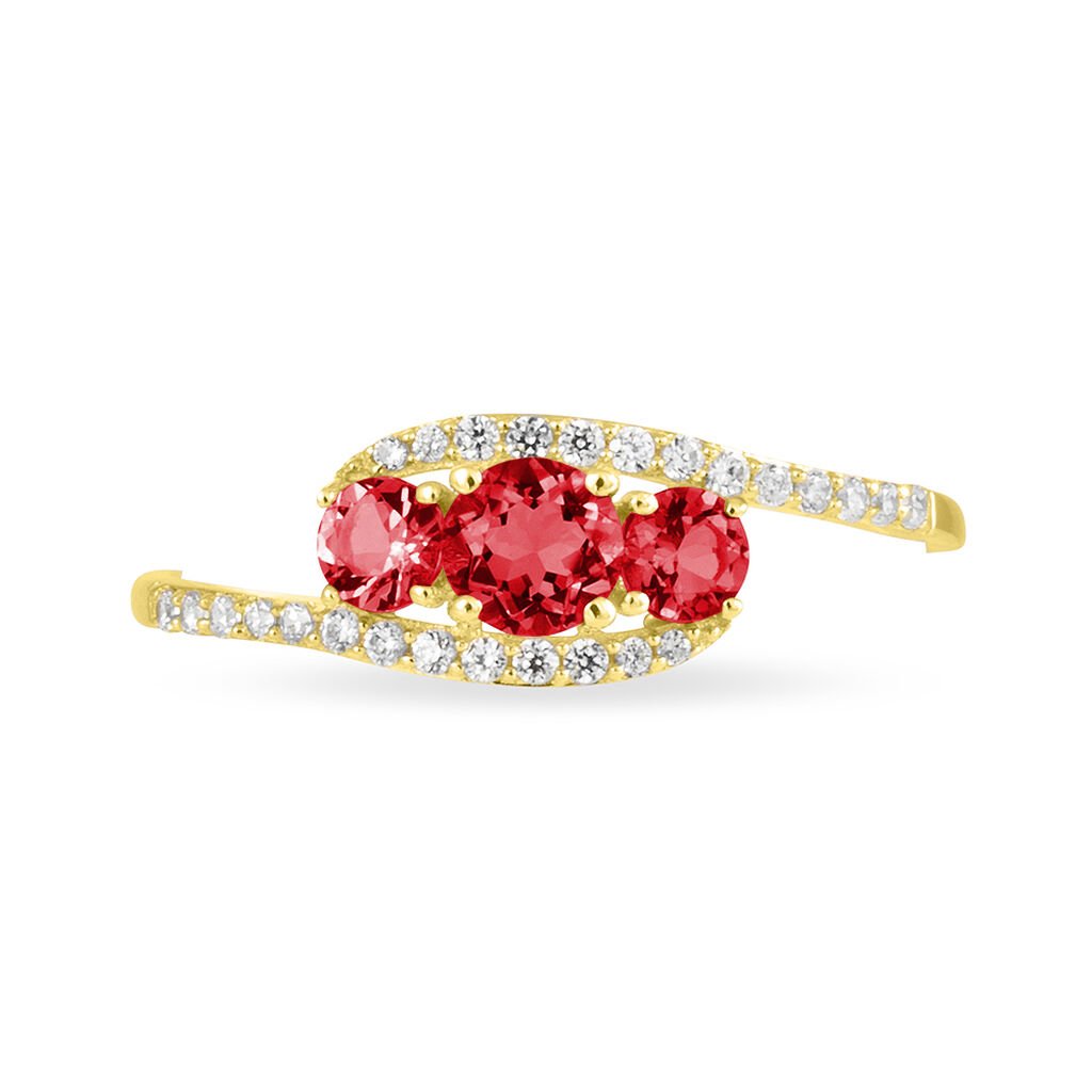 Bague Chloe Or Jaune Rubis Et Diamant - Bagues solitaires Femme | Histoire d&rsquo;Or