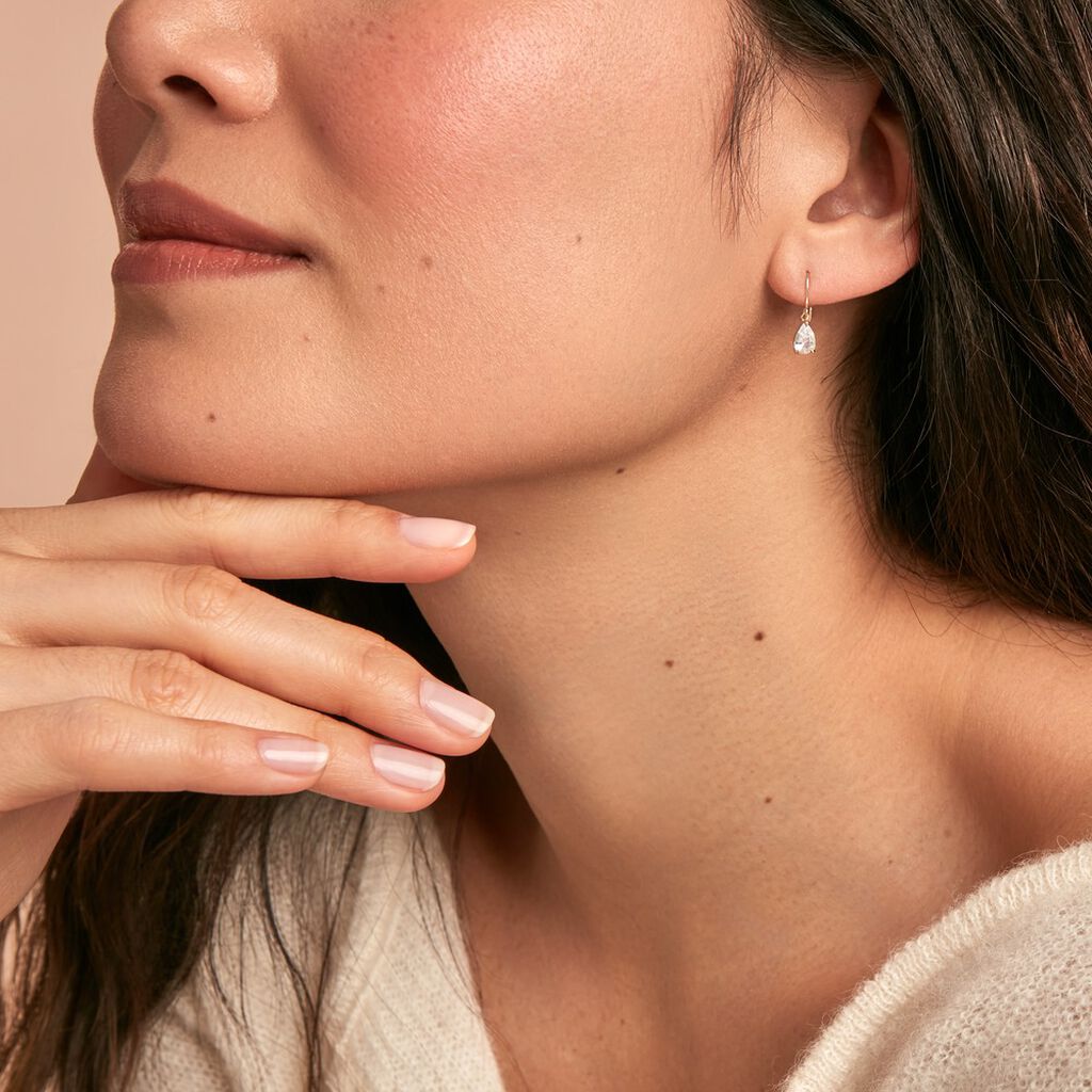 Boucles D'oreilles Puces Kalyne Or Jaune Oxyde De Zirconium - Boucles d'oreilles pendantes Femme | Histoire d’Or