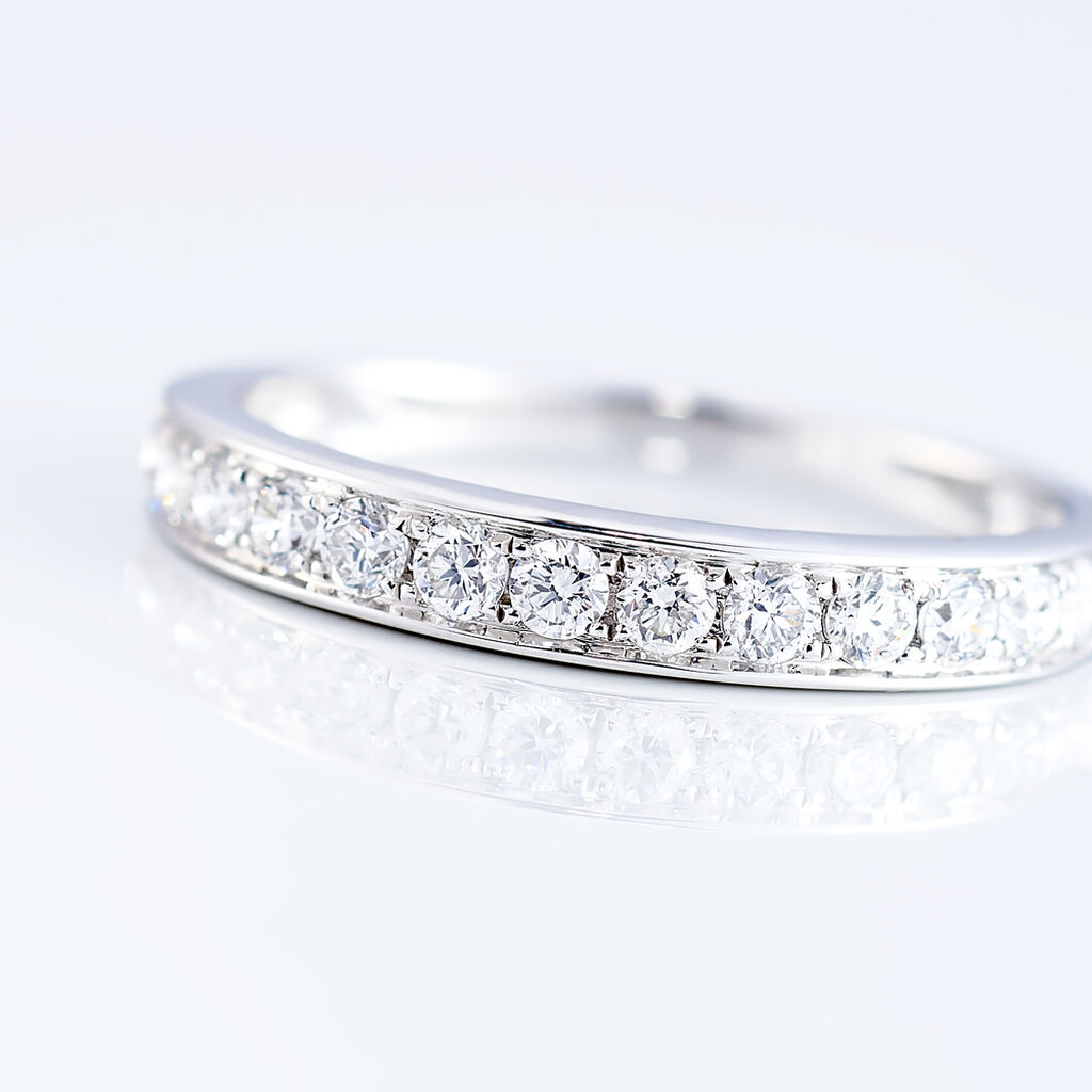 Alliance Valentine Or Blanc Diamant Synthetique - Alliances Femme | Histoire d’Or