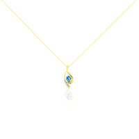 Collier Or Jaune Sagesse Topaze Oxydes De Zirconium