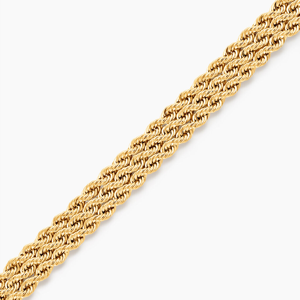 Bracelet Cordelia Maille Corde 3 Rangs Or Jaune - Bracelets cha&icirc;ne Femme | Histoire d&rsquo;Or