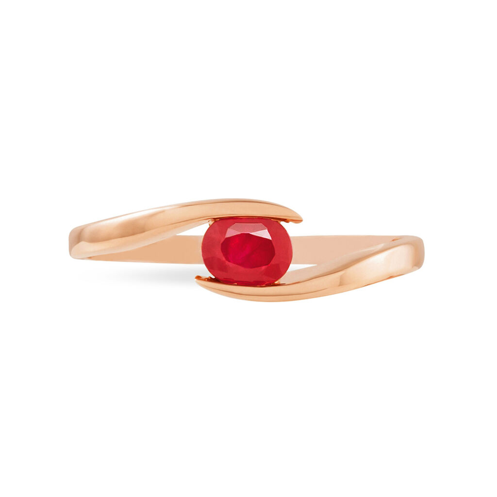 Bague Camilia Or Rose Rubis - Bagues solitaires Femme | Histoire d&rsquo;Or