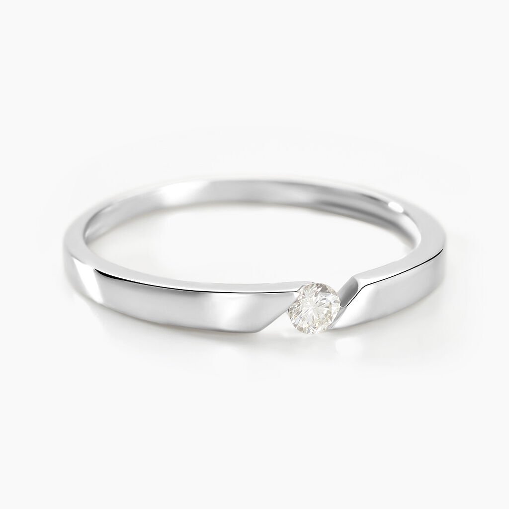 Bague Or Blanc Anilie Diamant - Bagues solitaires Femme | Histoire d&rsquo;Or