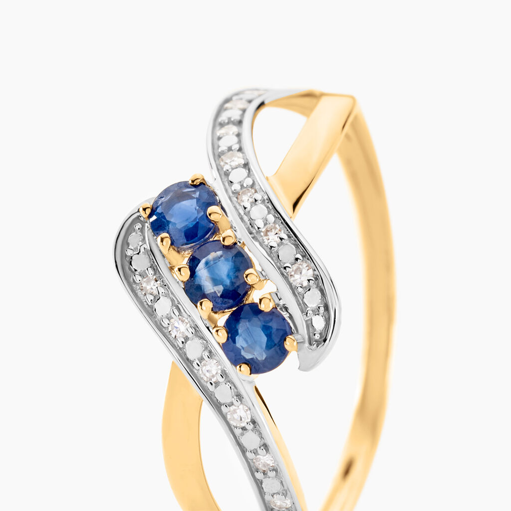 Bague Simma Or Jaune Saphir Et Diamant - Bagues avec pierre Femme | Histoire d’Or
