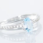 Bague Solitaire Tahyss Or Blanc Topaze Et Oxyde De Zirconium - Bagues solitaires Femme | Histoire d&rsquo;Or