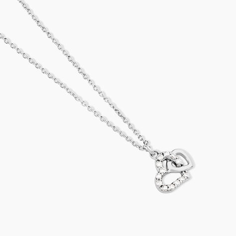 Collier Laugane Argent Blanc Oxyde De Zirconium - Colliers fantaisie Femme | Histoire d&rsquo;Or