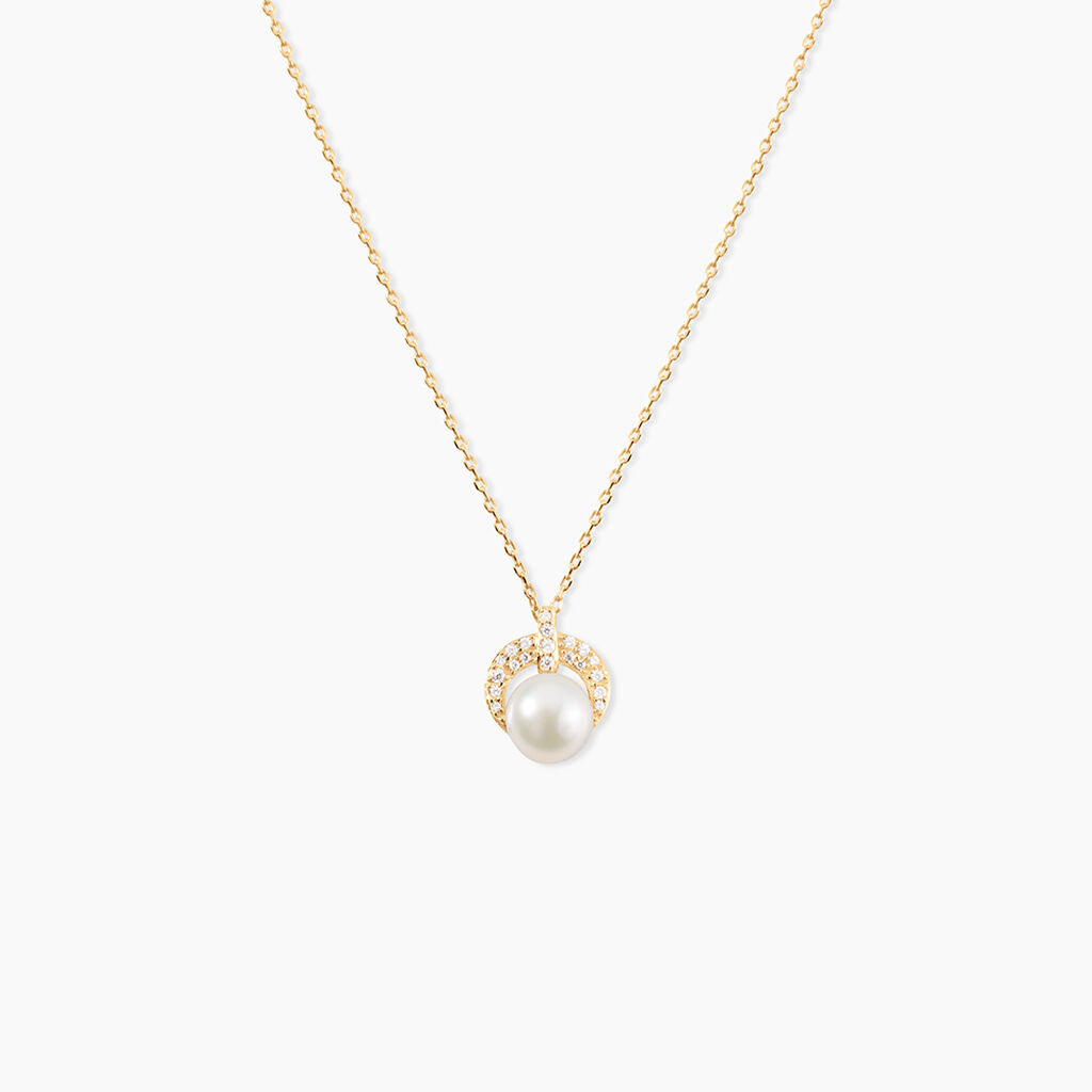Collier Aloys Or Jaune Perle De Culture Et Oxyde De Zirconium - Colliers Femme | Histoire d’Or