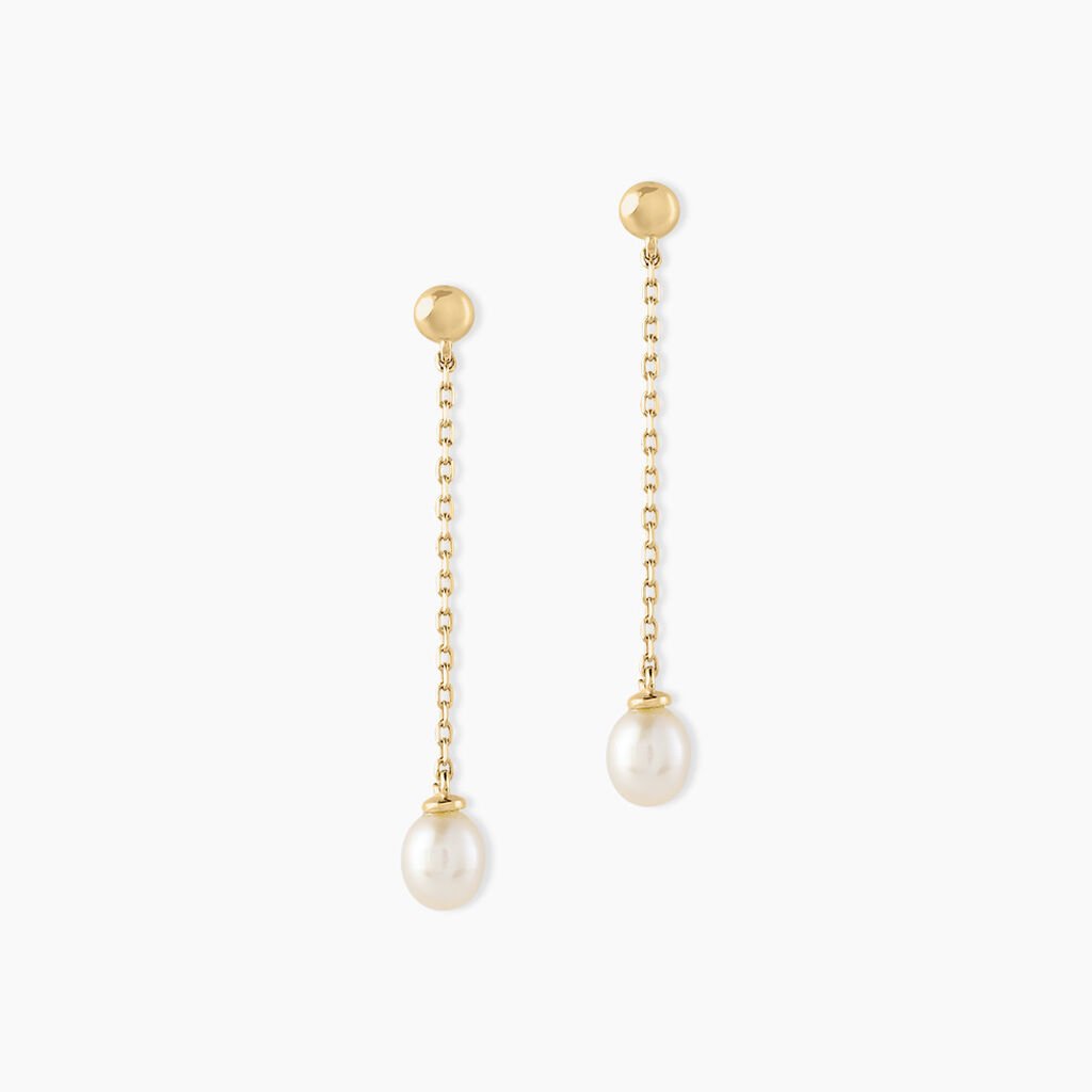 Boucles D'oreilles Pendantes Adriette Or Jaune Perle De Culture - Boucles d'oreilles pendantes Femme | Histoire d&rsquo;Or