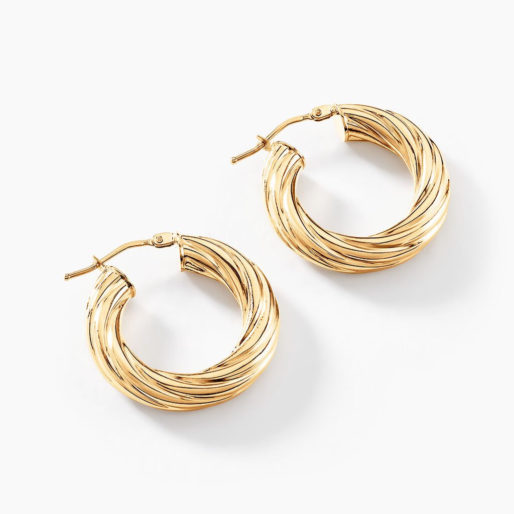 Créoles Thiago Or Jaune - Boucles d'oreilles créoles Femme | Histoire d’Or