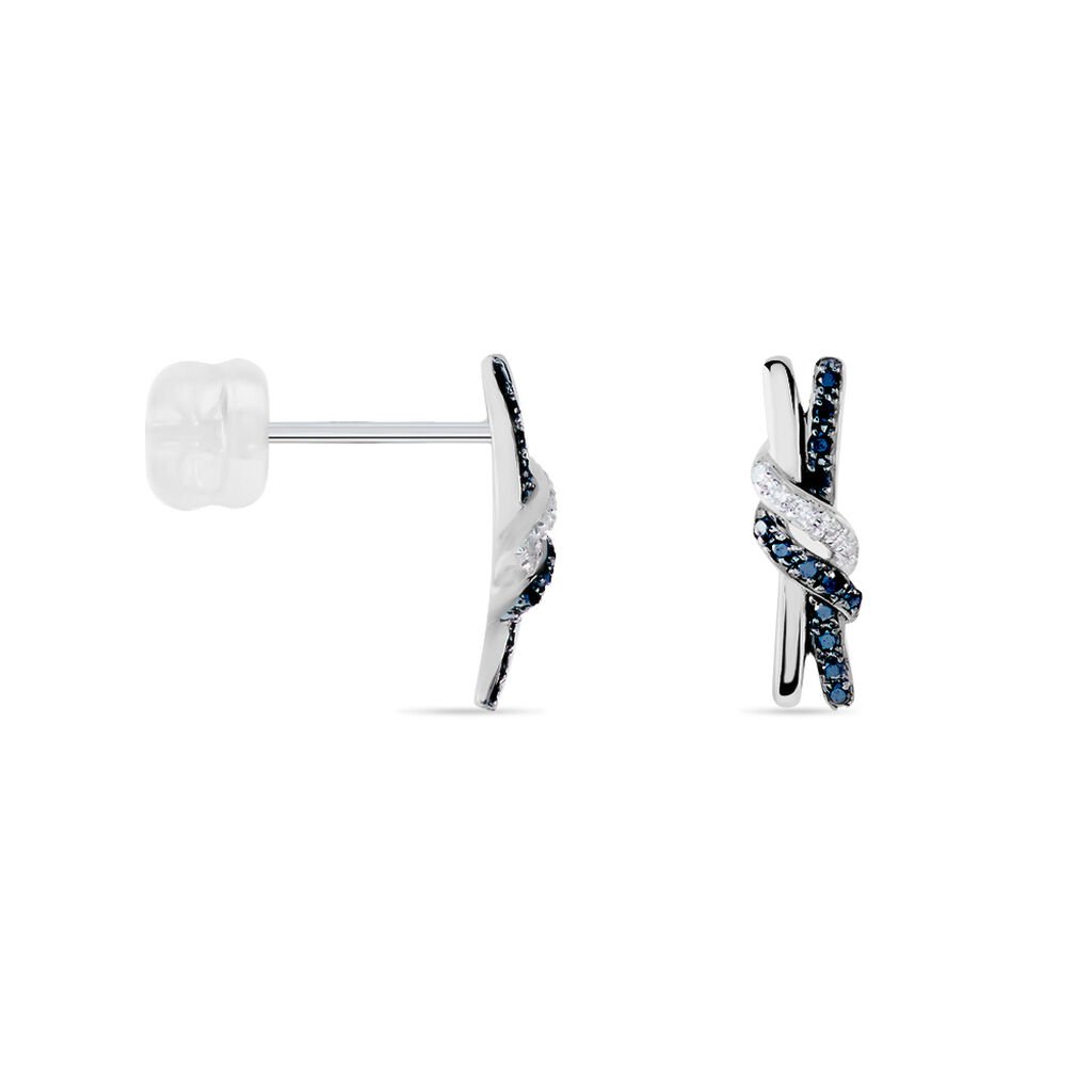 Boucles D'oreilles Puces Marina Or Blanc Diamant - Clous d'oreilles Femme | Histoire d&rsquo;Or