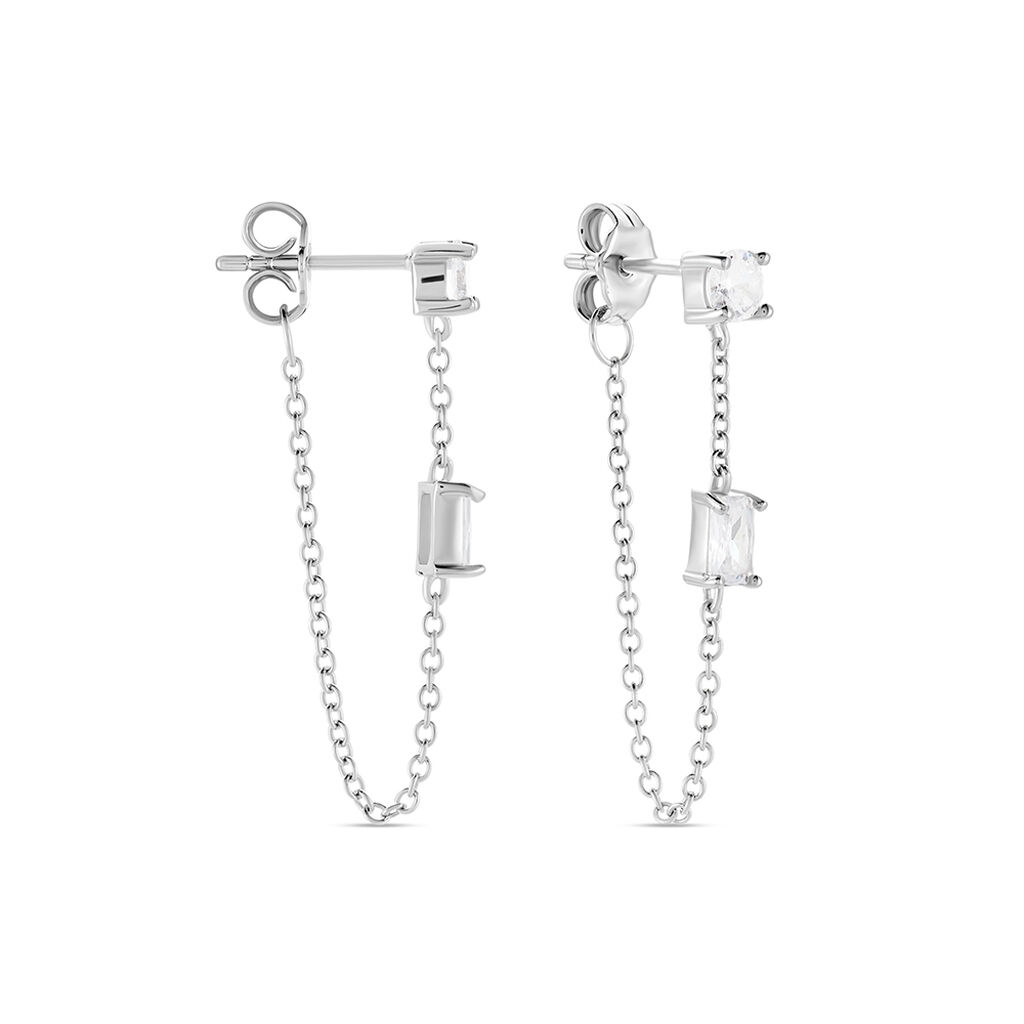 Bijoux D'oreilles Kerrie Argent Blanc Oxyde De Zirconium - Boucles d'oreilles fantaisie Femme | Histoire d’Or