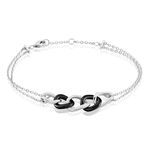 Bracelet Link Argent Blanc C&eacute;ramique Et Oxyde De Zirconium - Bracelets Femme | Histoire d&rsquo;Or