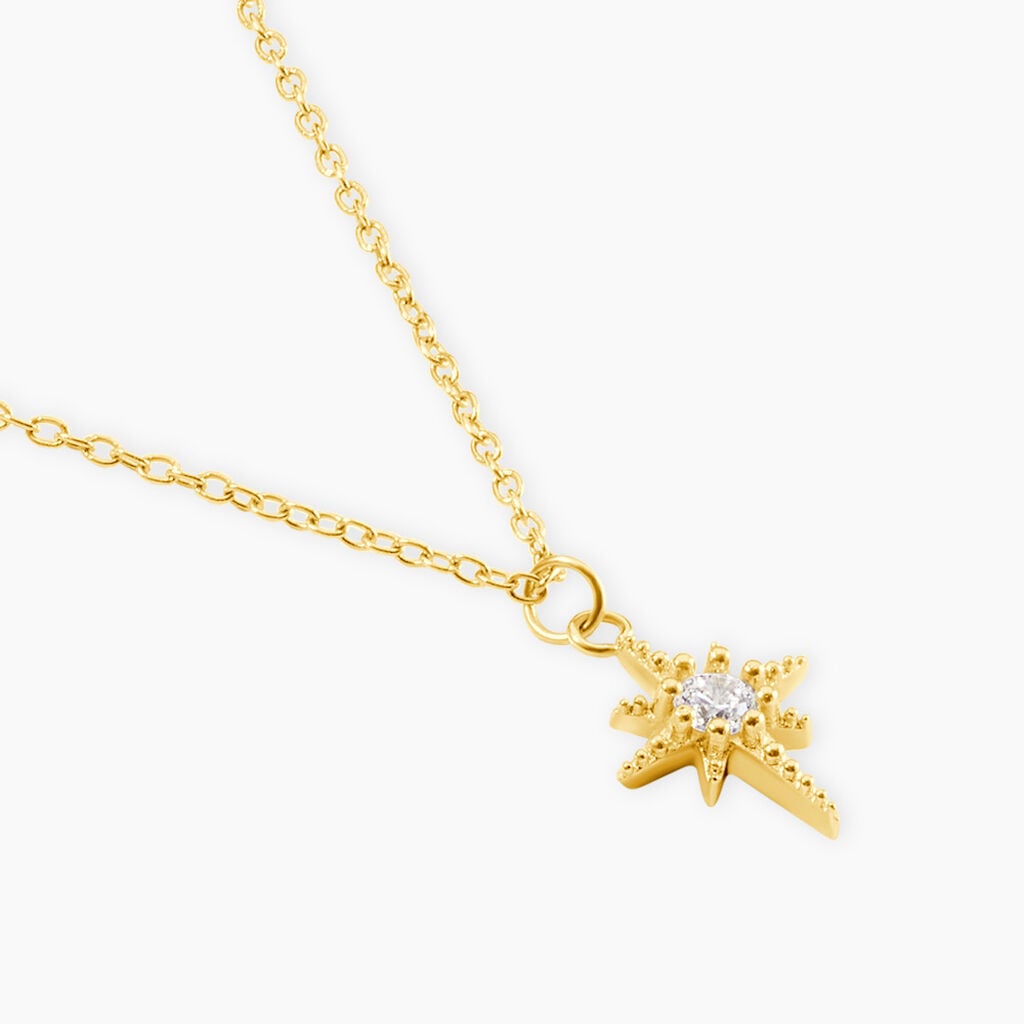 Collier Aurore Acier Dor&eacute; Oxydes - Colliers fantaisie Femme | Histoire d&rsquo;Or