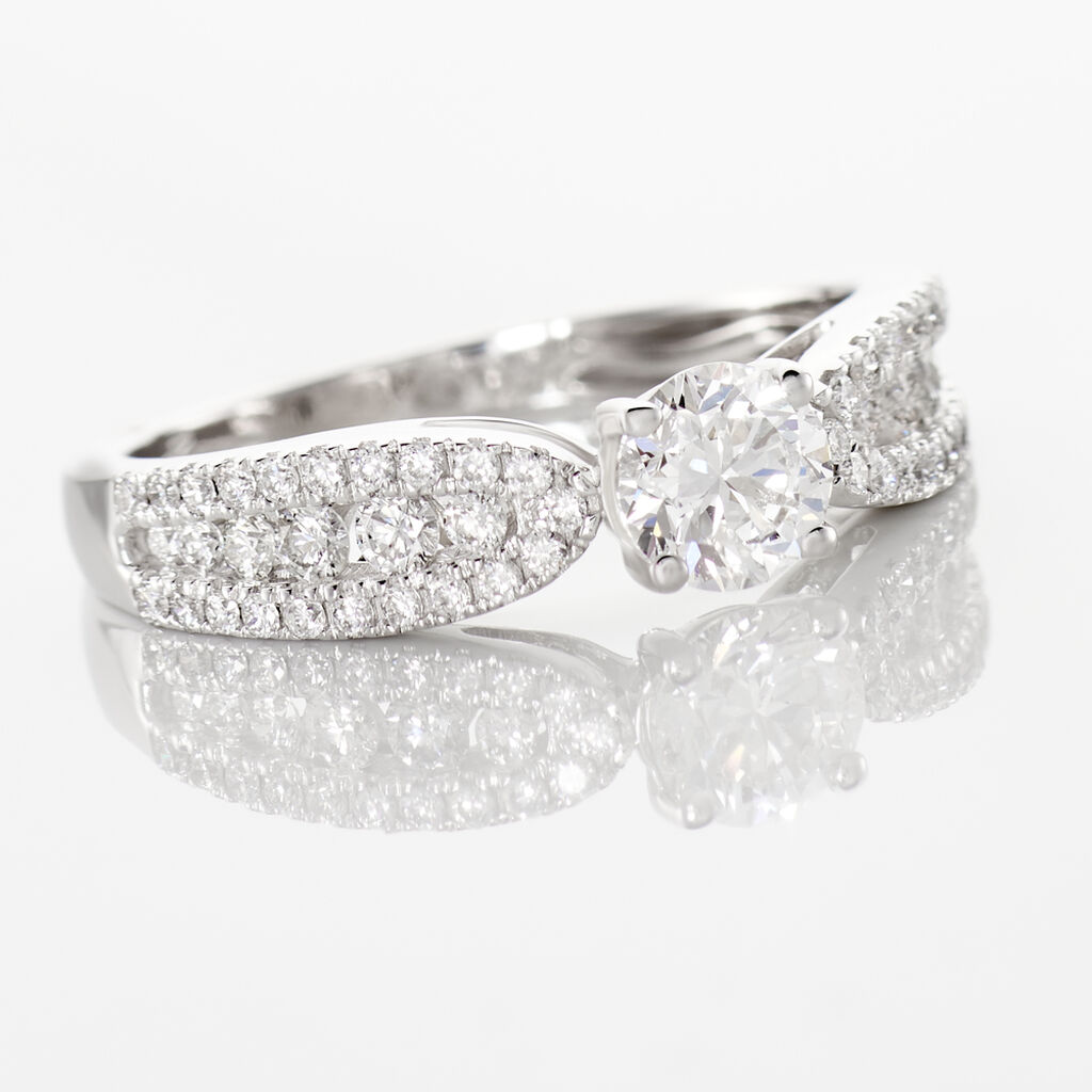 Bague Solitaire Stockholm Or Blanc Diamant Synthetique - Bagues solitaires Femme | Histoire d&rsquo;Or
