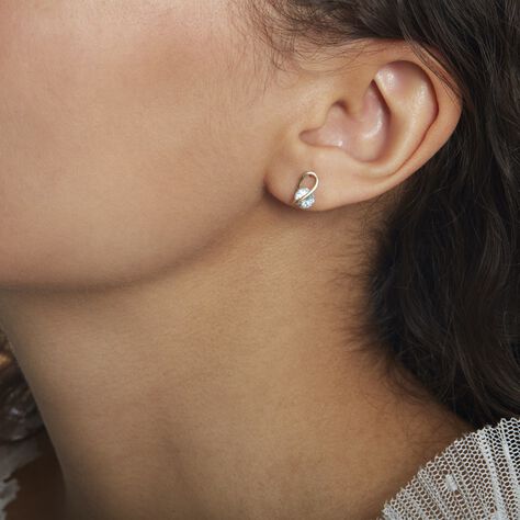 Boucles D'oreilles Puces Or Jaune Berecyntia Topaze - Clous d'oreilles Femme | Histoire d’Or