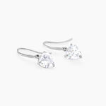 Boucles D'oreilles Pendantes Bo Coeur Pm Or Blanc Oxyde De Zirconium - Boucles d'oreilles pendantes Femme | Histoire d&rsquo;Or