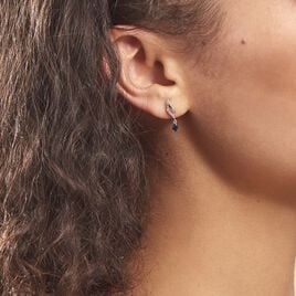 Boucles D'oreilles Puces Nolia Or Blanc Saphir Et Diamant - Boucles d'oreilles pendantes Femme | Histoire d’Or