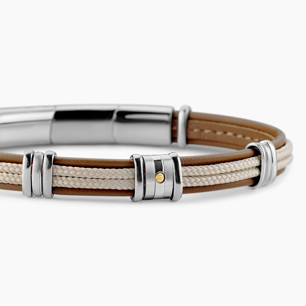 Bracelet Cuir De Vache Marron - Bracelets cordon Homme | Histoire d&rsquo;Or