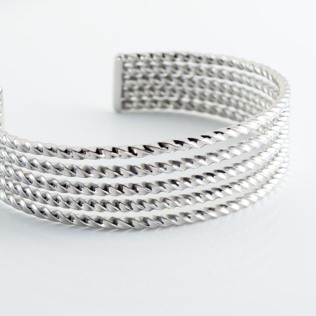 Bracelet Jonc Acier Blanc Anthonyn - Bracelets joncs Femme | Histoire d’Or