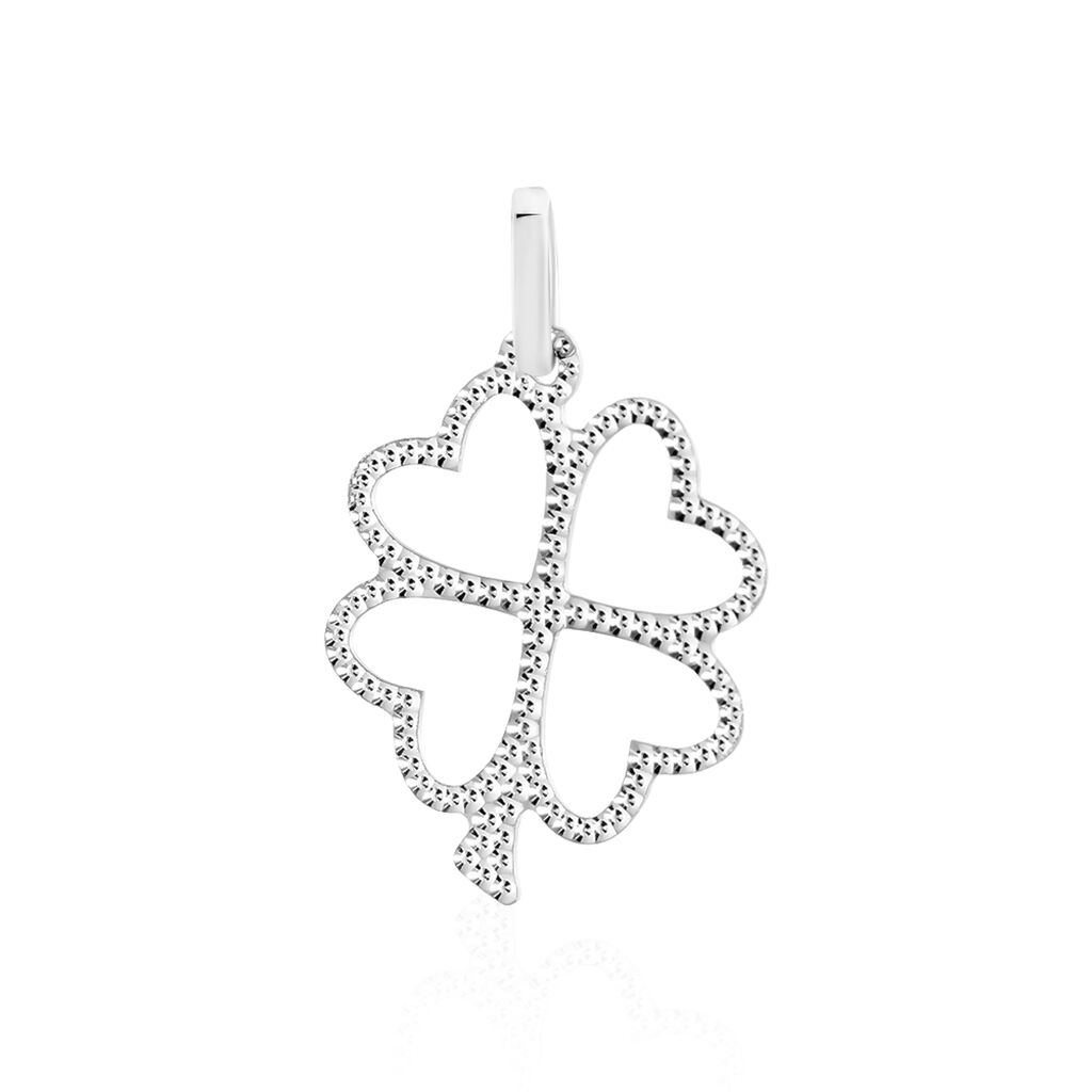 Pendentif Koulmia Trefle Diamante Or Blanc
