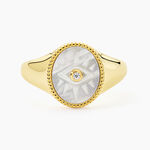Chevali&egrave;re Goddess Argent Jaune Nacre Oxyde De Zirconium - Bagues solitaires Femme | Histoire d&rsquo;Or