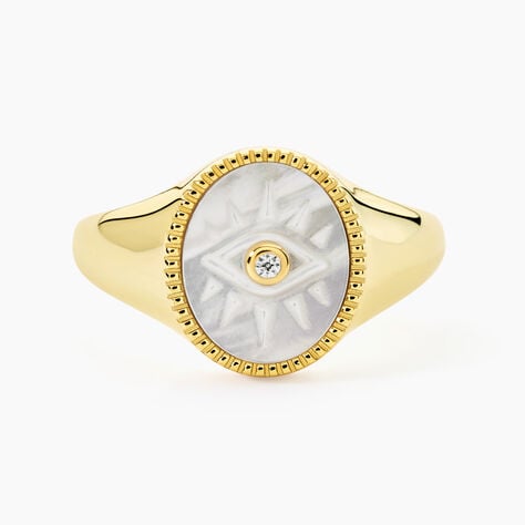 Chevali&egrave;re Goddess Argent Jaune Nacre Oxyde De Zirconium - Bagues solitaires Femme | Histoire d&rsquo;Or