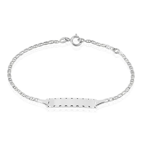 Bracelet Identité Esta Maille Forçat Or Blanc - Bracelets Communion Enfant | Histoire d’Or