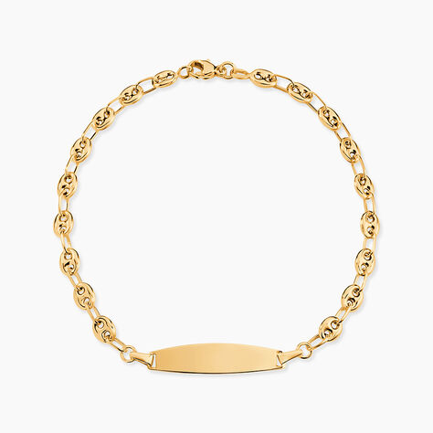 Bracelet Identit&eacute; Evin Maille Grain De Cafe Or Jaune - Bracelets Communion Enfant | Histoire d&rsquo;Or