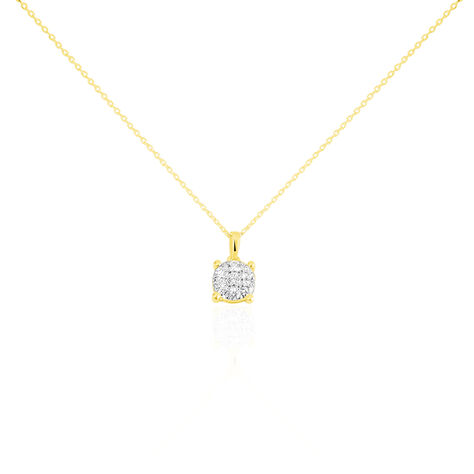 Collier Charlene Or Jaune Diamant Synthetique - Colliers Femme | Histoire d&rsquo;Or
