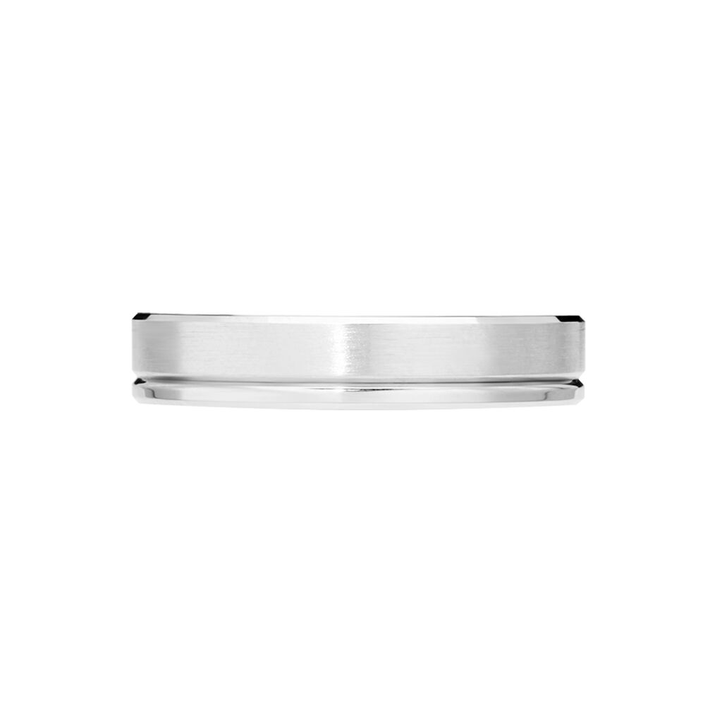 Alliance Polie Brossee Ruban Plat Or Blanc - Alliances Unisex | Histoire d&rsquo;Or
