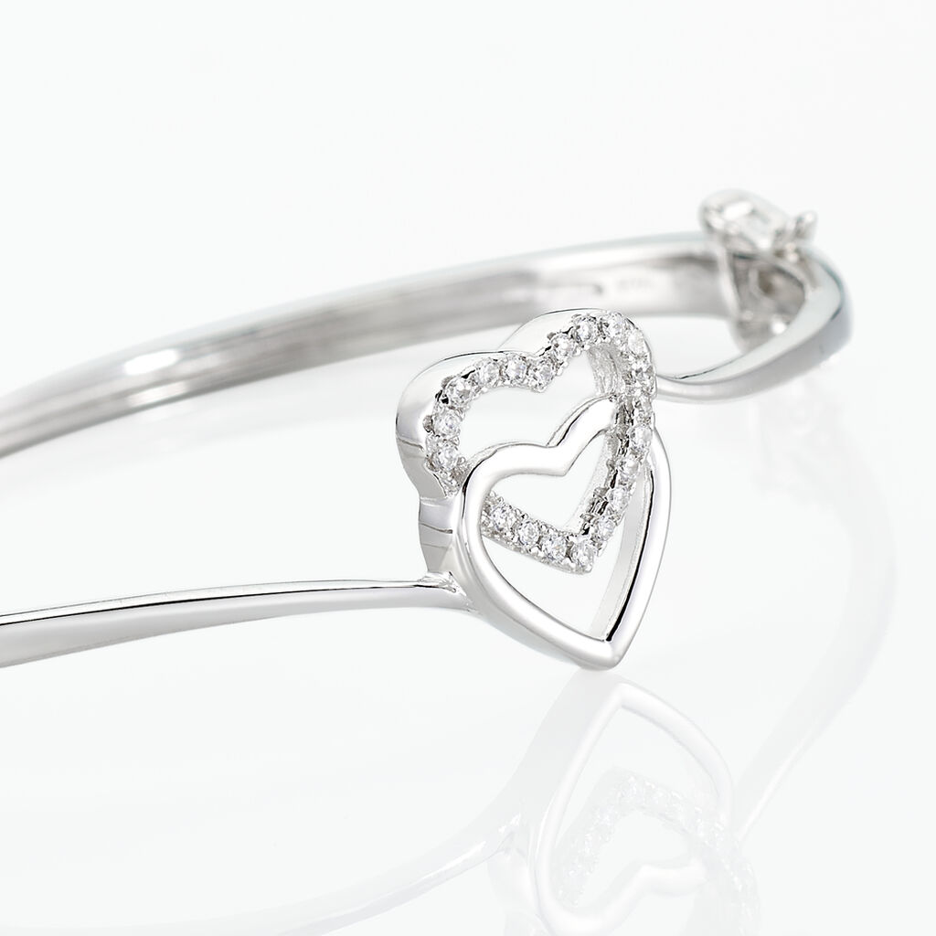 Bracelet Jonc Veronike Argent Blanc Oxyde De Zirconium - Bracelets joncs Femme | Histoire d&rsquo;Or