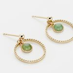 Boucles D'oreilles Pendantes Amalthea Plaqu&eacute; Or Dor&eacute; Aventurine Vert - Boucles d'oreilles fantaisie Femme | Histoire d&rsquo;Or