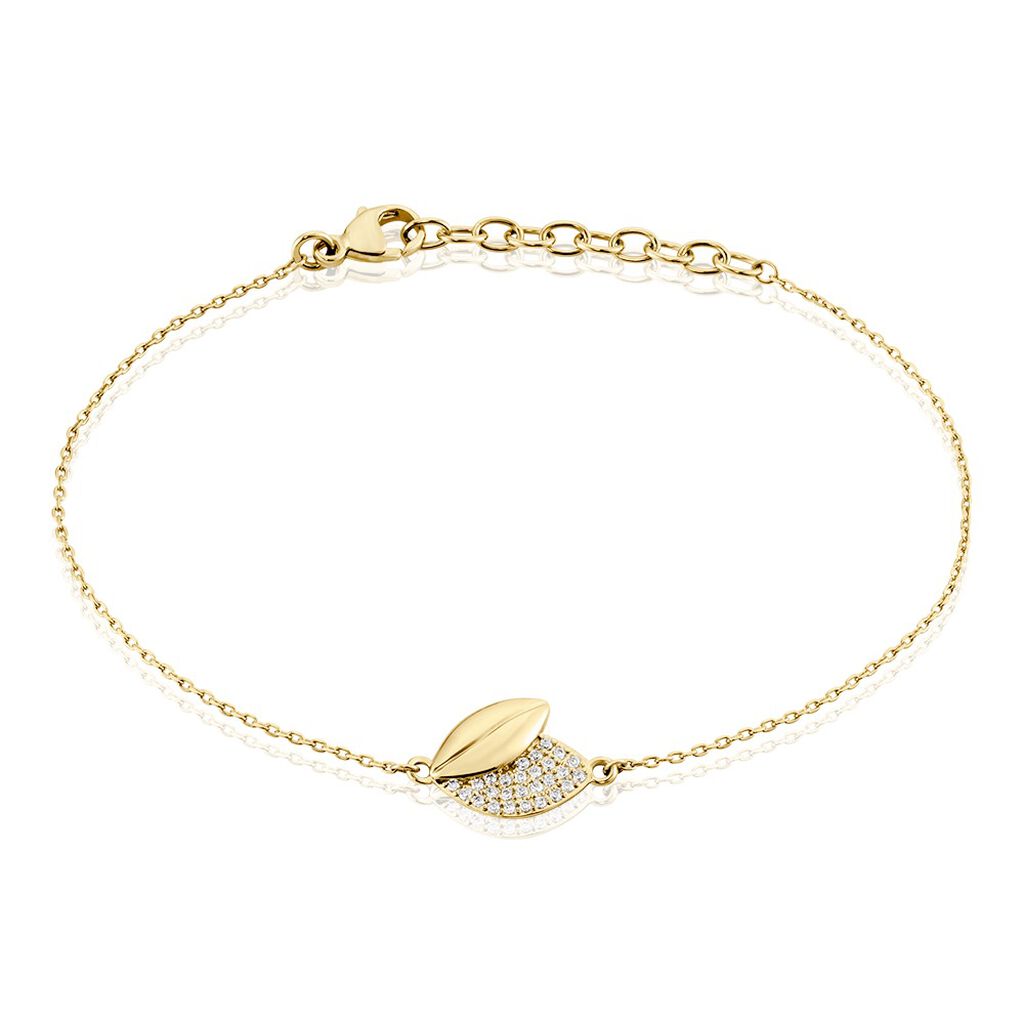 Bracelet Plaqu&eacute; Or Jaune Simao Oxydes De Zirconium - Bracelets Femme | Histoire d&rsquo;Or