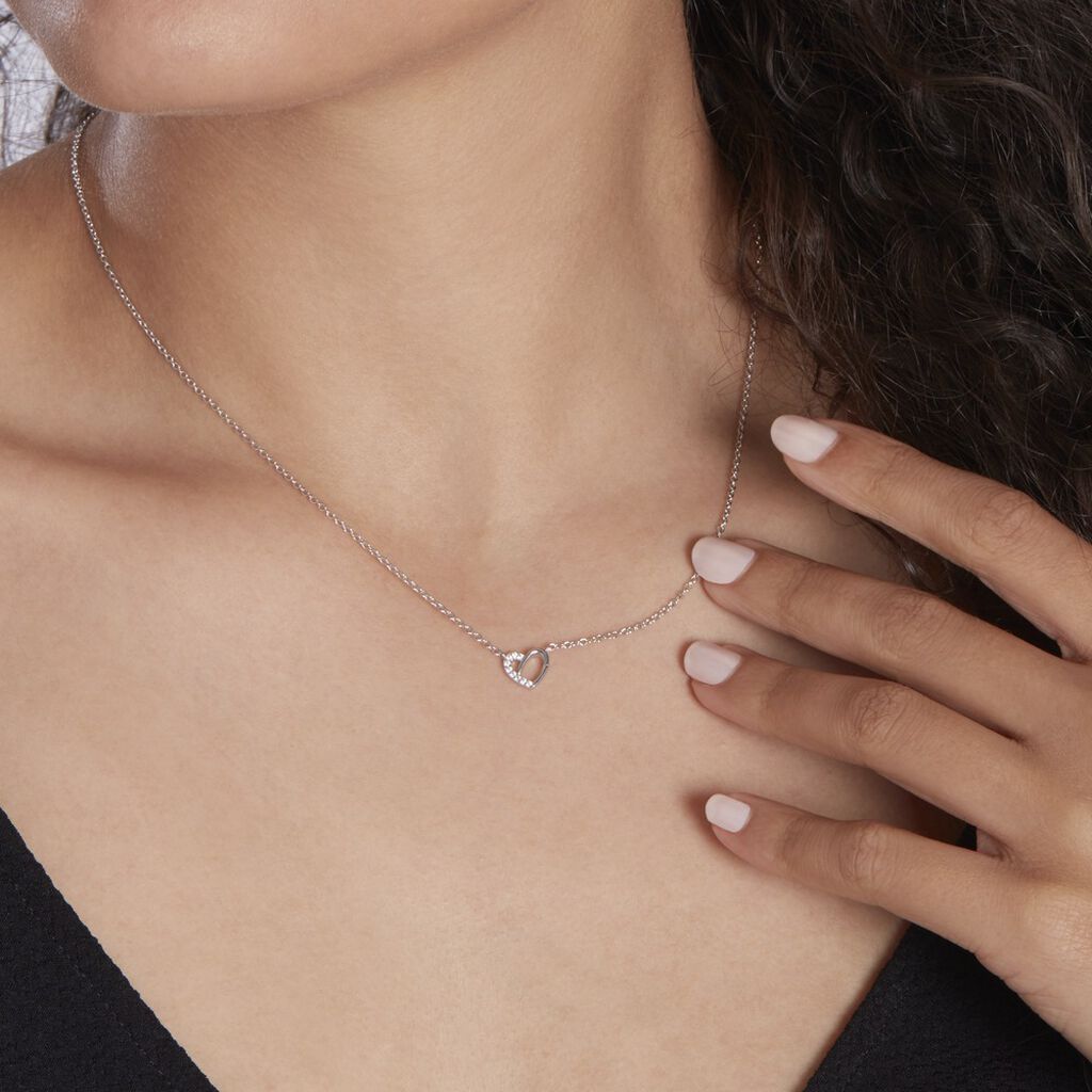 Collier Dorthea Argent Blanc Oxyde De Zirconium - Colliers fantaisie Femme | Histoire d’Or