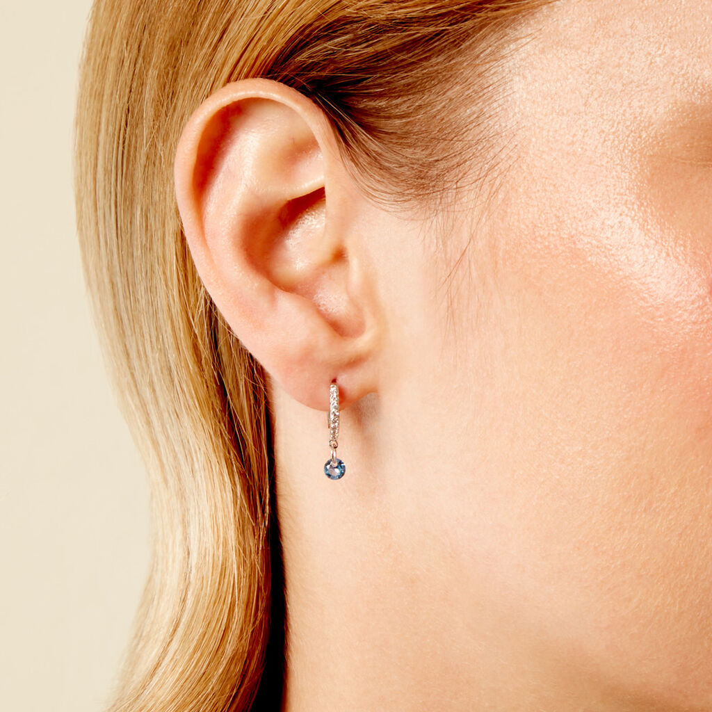 Créoles Lisenn Argent Blanc Oxyde De Zirconium - Boucles d'oreilles créoles Femme | Histoire d’Or