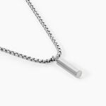 Collier Glacen Acier Blanc - Bijoux sans pierre Homme | Histoire d&rsquo;Or
